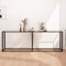 CKioict Sofa beistelltisch Wohnzimmermöbel Beistelltische fürs Wohnzimmer Konsolentisch Transparent 220x35x75,5 cm Hartglasfür Wohnzimmer, Schlafzimmer, Balkon