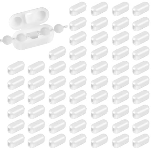 Aubess Roller Blind Chain Connectors, 60 PCS Blind Pull Cord Connector Clips, White Blind Safety Clips for Cord, Ball Chain Connectors Fits 4.5mm Roller, Roman and Vertical Blinds