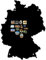 Anwicar Magnettafel Deutschlandkarte - Magnetische Pinnwand 50x100 cm - aus Stahl - magnetisches Whiteboard - beschreibbare Tafel - inkl. Montageset - Schwarz