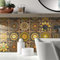 Tile Stickers Retro Yellow Stick On Tiles,Self Adhesive Wall Tiles for Kitchen Bathroom,Vinyl Peel and Stick Wall Tiles,Stick On Wall Tiles Waterproof Oilproof 10 PC(20x20cm)