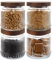 AHAQU 4PCS Glass Jar with Wooden Lid, 500ml/17oz Airtight Food Storage Jars, Clear Kitchen Storage Jars for Tea, Coffee, Sugar, Beans, Cereal