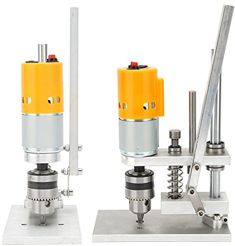 flexman Tischbohrmaschine, Bohrmaschinenständer aus Aluminiumlegierung mit Variabler Geschwindigkeit und Spezialschlüsse Kupferkernmotor (EU-Stecker B12 (1,5–10 mm).)