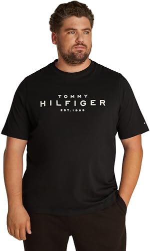 Tommy Hilfiger Men's Short Sleeve Round Neck T-Shirt, Black (Black), 3XL