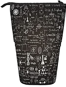 fifbird Federmäppchen, Wissenschaftsformeln auf Kreidetafel, Mathematik, Physik, Gleichung, Stehender Stifthalter, Teleskop-Stiftetui, Schulbedarf, Stiftebox, Schreibwarenbeutel, mehrfarbig,