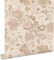 papier peint fleurs vintage beige et vieux rose 0.53 x 10.05 m - ESTAhome
