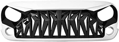 HEAU Voiture Grille de Calandre Avant pour Jeep Wrangler JK 2007-2018, Grille de Pare-Choc Avant Centrale, Radiateur de Calandre Couverture Décoration Accessoire