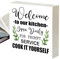 Holzkistenschilder für die Küche, lustige Holzkistenschilder – Willkommen in unserer Küche Country Kitchen Decor Sign | Lustiges Küchenschild für
