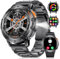 LIGE Smartwatch Herren LED-Taschenlampe,1.43‘’ AMOLED Touchscreen,530mah Armbanduhr Herren mit 120+ Sportmodi Aktivitätstracker 5ATM Wasserdicht,Herzfrequenz/Blutdruck/Schlafmonitor,2 Bänder