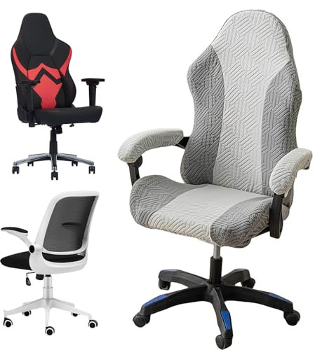 WIYETY Housse de Chaise de Gaming Extensible Avec Accoudoirs/Dossier - Pour Bureau, Ordinateur, Style Racing