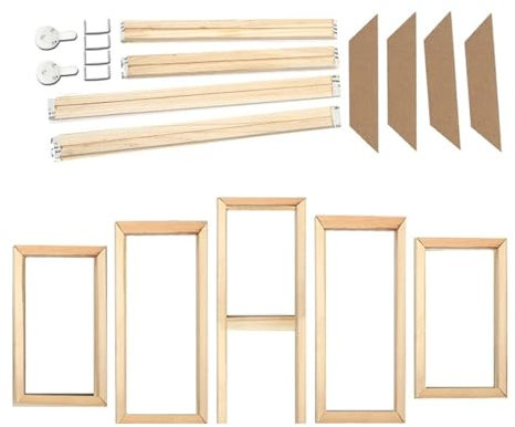 Cadres photo cadre en bois toile cadre mural affiche cadre photo personnalisé grande taille accrocher impressions peinture à l'huile cadre bricolage décoration d'intérieur (H 100 cm (50 x 2), L 100 cm