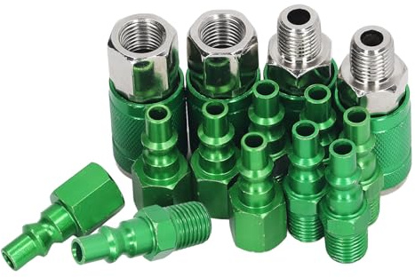 Coupleur D'Air Universel 4 Pièces et 10 Pièces Kit de Prise IorM en Alliage D'aluminium 1 ou 4 Pouces NPT Coupleur D'Air et Kit de Prise, Ensemble de Raccords D'Air NPT 1 ou 4