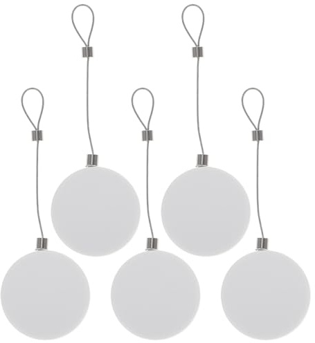 HOMSFOU Lot De 5 Boîtiers Antivol Câble Rétractable 90 cm Blanc | Auto-Adhésif Pratique, Clés Incluses, Pour Magasins Et Expositions, Blanc