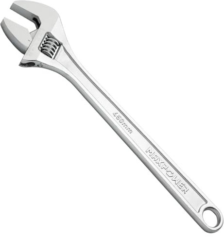 MaxPower Clé à molette 450mm, Clé à molette professionnelle pour le changement de vitesse avec large ouverture de calibre, Acier Cr-V de première qualité - Métrique