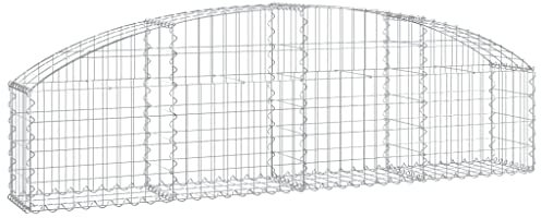 puraday Gabionenkorb 200x30x40/60cm Verzinktes Eisen Gartenbarriere Korrosionsbeständigem Dekoration im Freien Hinterhof Vorgarten Gabionenwand Verstärkte Gabionenhaken