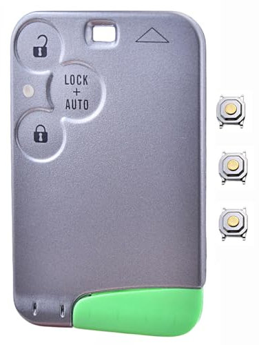 ANGOFIZ Coque Clé Carte 3 Boutons Lock+Auto Compatible avec Renault Laguna 2 Espace 4 Vel Satis + 3 Boutons Poussoir Switch