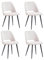 JZGORC Pack de 4 Silla de Comedor, Silla de Cocina de Pana a Rayas, Silla Tapizada con Diseño de Respaldo Hueco, Adecuada para Comedor, Sala de Estar, Cocina, Dormitorio - Beige