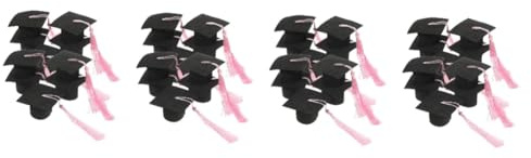 MAGICLULU 4pcs Unique Graduation Cake Decorations Grad Cap Cupcake Topper Set Decorative Bottle Cap Ornament Elegant Tassel Design Easy to Use for Cupcake Dessert Decoration