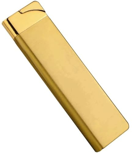 shilidong Ultradünnes, nachfüllbares Butanfeuerzeug, winddichtes, nachfüllbares Metallfeuerzeug mit Einstellbarer Flammengröße, Herren-Accessoire, Geschenk (Gas Nicht im Lieferumfang enthalten)(A)