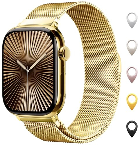Original Milanaise Ersatzarmband für Apple Watch 44mm 46mm 45mm 49mm | Kompatibel mit Apple Watch Series 12 11 10 9 8 7 6 5 4 3 2, SE 3 2 1 und Ultra 4 3 2 1, Herren Damen, Magnetisch, Edelstahl