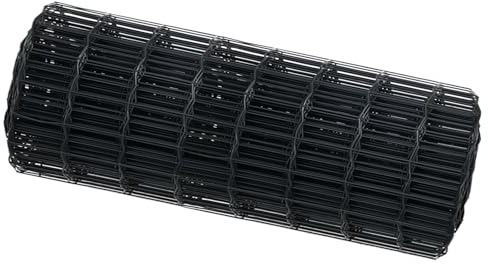 vidaXL Eurozaun Grau 0,4 x 25 m PVC-beschichtetes Eisen, Garten und Terrasse, moderne rechteckige, robuste Eisen-Hecke, UV-beständig, einfacher Stil für den Garten