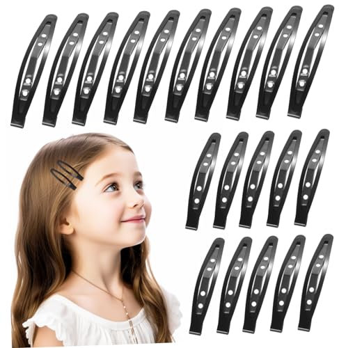 BESTYASH 20 Pezzi Clip per in silicone anti-slip clip a scatto Presa schiocchi di molletta clip di estensione dei fermaglio per a scatto Metallo Nero