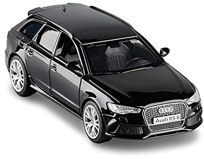 Miniatur Motorfahrzeug-Modelle Für Audi RS6 Zurückziehen 1 36 Spielzeuglegierung Diecast Metal Auto Modellsammlung Simulation Auto Fertigmodell(Schwarz)