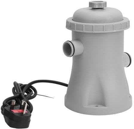 Yechiry Swimming Pool Filter Pump, 330 GPH Electric Pool Pump with GFCI Filter and Hose Accessories for Above Ground Pools (UK Plug)