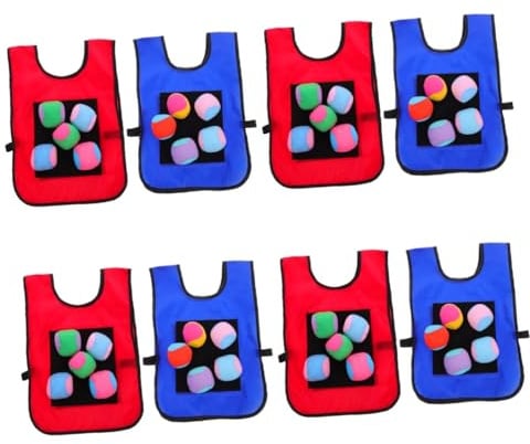 Supvox 48 Teiliges Klettspiel Wurfspiel für Klebrige Ballwesten und Weiche Bälle Fördert Motorik und Soziale Fähigkeiten Robustes Material Geeignet für Jungen und Zufällige Farbe