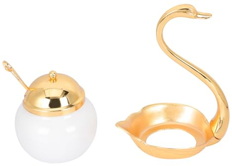 Mipcase Sucrier Cuisine Avec Cuillère Pot À Sucre Étanche En Alliage D'Aluminium Contenant Pratique Pour Sucre En Morceaux Et Poudre Idéal Pour Maison Café Restaurant Et Événements