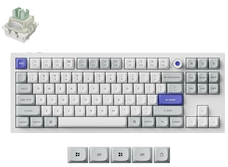 Keychron Q3 HE 8K Kabelgebundene Tastatur TKL mit Magnetschaltern, Vollmetallgehäuse mit PBT-Tastenkappen (QWERTY US) Hot-Swappable Ultra-Fast Lime Magnetic Switch für Mac, Windows und Linux - Weiß