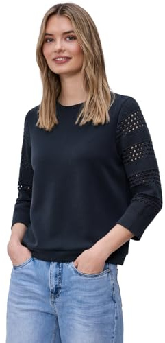 Street One Silk Look Shirt w.Knit Sleeves