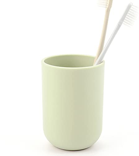 Tumbler Toothbrush Holder Plastic Cups Bathroom Tidy Razor Holder Toothpaste Holder Small Makeup Brush Holder Small Bathroom Cup Travel Camping Portable Reusable Storage Cups 350ml (Green)