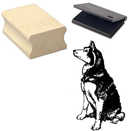 « HUSKY » Motivstempel mit Kissen Scrapbooking - Embossing - Basteln - Hund