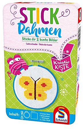 Schmidt Spiele 51601 Stickrahmen, Kreativspass in der Metalldose, bunt