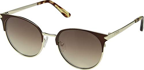 GUESS Unisex-Erwachsene GU7516 49G 53 Sonnenbrille, Braun (Marrone Scuro Op/Marrone Specchiato)
