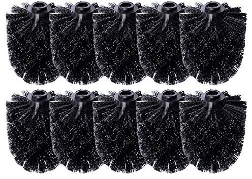 Schramm® 10er Pack WC Ersatzbürstenkopf schwarz Ersatzbürsten schwarzer Bürstenkopf einzeln wechselbar Black Toilettenbürste Toilettenbürsten Ersatztoilettenbürste Toiletten bürsten