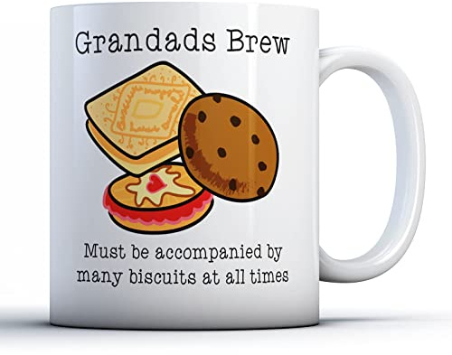 Finger prints - Grandad's Brew and Biscuits - Afternoon Tea Gift Mug, Ceramic, 11fl.oz.