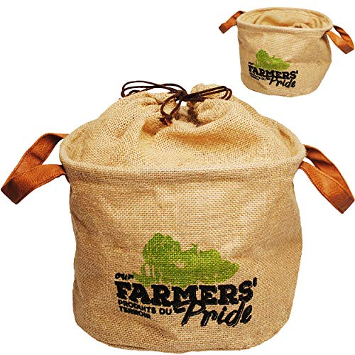 alles-meine.de GmbH große - Tasche - z.B. als Pflanztasche/Kartoffelsack - Beutel zur Aufbewahrung von Gemüse - Ø 28 cm - rund - 12 Liter - Blumentopf - Kartoffeln Knoblauch Zw..