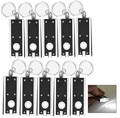 iwobi 10 Pièces Porte-clés Lumineux Enfant, Mini Lampes de Poches Camping Lampe Porte Clef Torche Portable