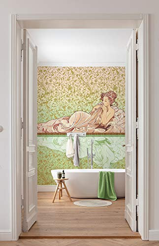 Komar Vlies Fototapete REFLEXION | Tapete, XXL, Dekoration, Jugendstil, Schlafzimmer, Wohnzimmer, Frau, Bad | Größe 200 x 280 cm (Breite x Höhe) | HX4-035