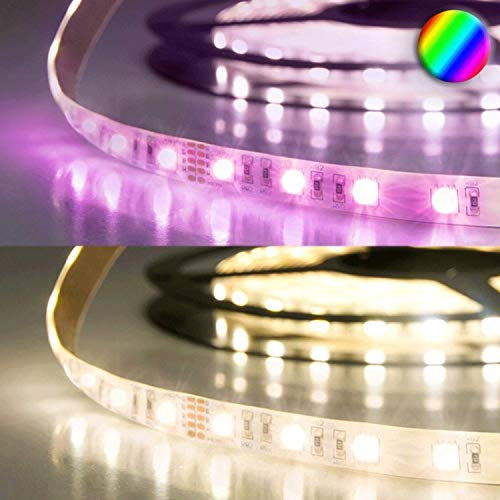 INNOVATE 24V RGB + WW LED Stripe Streifen Band 5 Meter CRI>85 (5000 mm) Rot+Grün+Blau + Warmweiß 4in1 LED Strip 24V, 19W pro Meter, IP20