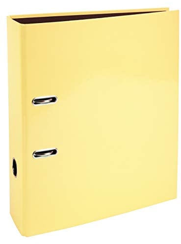 Exacompta 53569E Prem´Touch Aquarel-Ordner. Made in Germany. 8 cm breit DIN A4 Pastell-Farbe Zitrus-Gelb Ringordner Aktenordner Briefordner Büroordner Plastikordner Schlitzordner Motivordner
