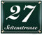 Sosenco Hausnummerschild Hausnummer mit Straßenname - 25x20 cm - Keramik Emaille - Wetterfest - Personalisiert (Grün)