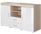 MB Muebles Bonitos, Buffet Roque pour Salon et Salle à Manger Moderne, Meuble TV en Mélamine, Couleur Sonoma Mat et Blanc Brillant, 140x80x40 cm
