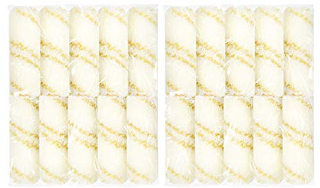 HARDY WORKING TOOLS 20x rullo di verniciatura 10cm, lunghezza del pelo 12mm, diametro 15mm, rotolo di verniciatura, Telai per rulli, giallo-bianco