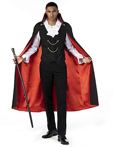 Morph Déguisement Vampire Homme, Costume Dracula Adulte, Tenue Halloween Vampire Homme, M