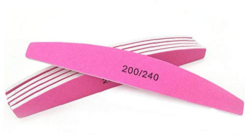 Ruluti Lima De Uñas Rosa 10pcs Lijado Media 200/240 Rose Buffer Bloque Rojo para La Pulidora De La Manicura del Clavo Herramientas Accesoria del Arte