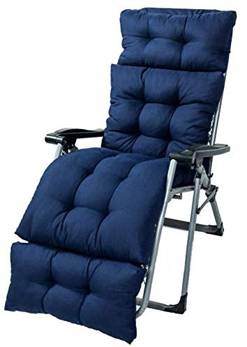 YAOBAO 180Cm Liegenauflage, Gartenliege Auflage, Verlängern Deckchair Auflage, Dick Garten Liege Stuhl Polster, Anti-Rutsch Kissen Für Gartenliegen Sonnenliege Liegestuhl, 180X55cm,Blau