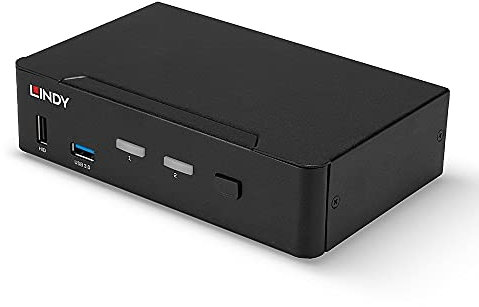 LINDY 39312 2 Port KVM Switch, DisplayPort 1.4, USB 3.0 & Audio