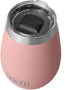 YETI Rambler 10 oz Wine Tumbler, Vacuum Insulated, Stainless Steel with MagSlider Lid, Sandstone Pink